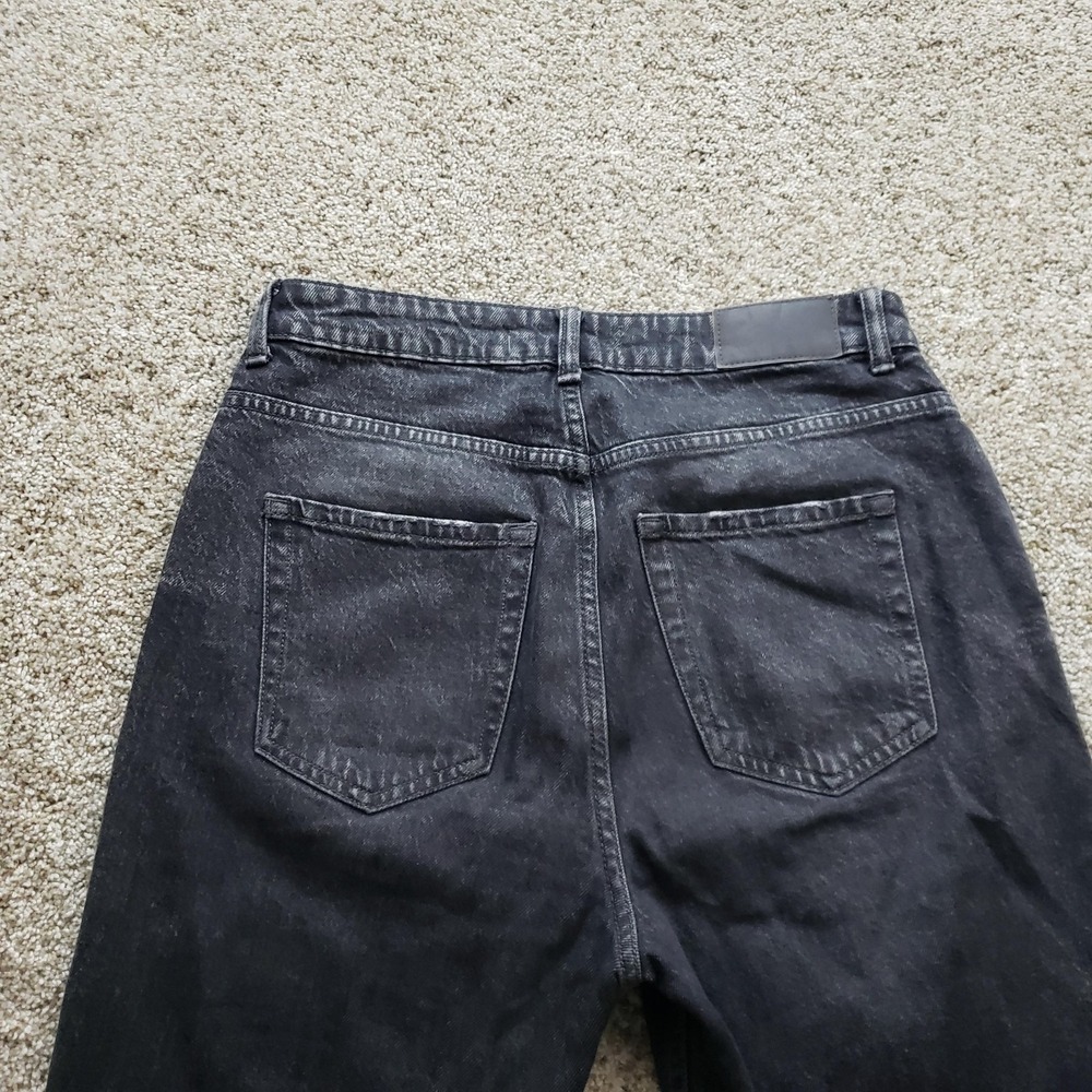 Zara Jeans Womens 8 30 Waist Gray Charcoal Wash Straight Relaxed High Rise Denim - Picture 7 of 8